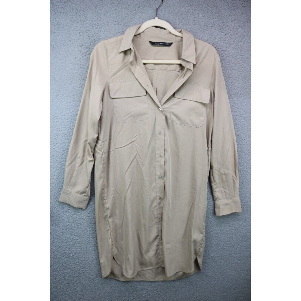 Zara Woman Button-Up Shirt Dress-Small-Lagenlook-Minimalist